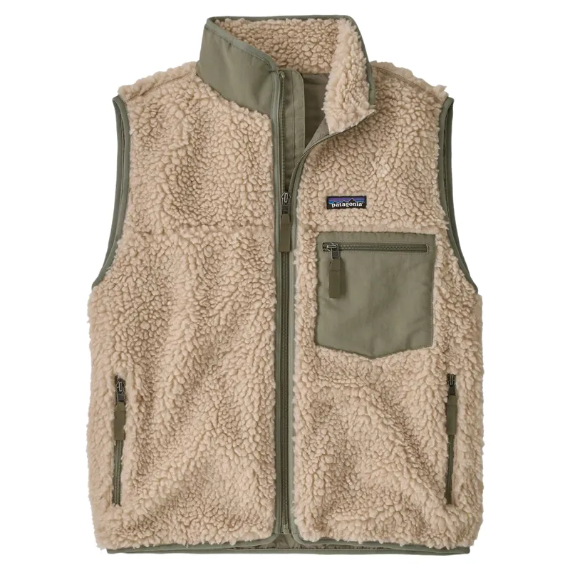 Patagonia Classic Retro-X Women's Fleece Vest in Dark Natural and River Rock Green