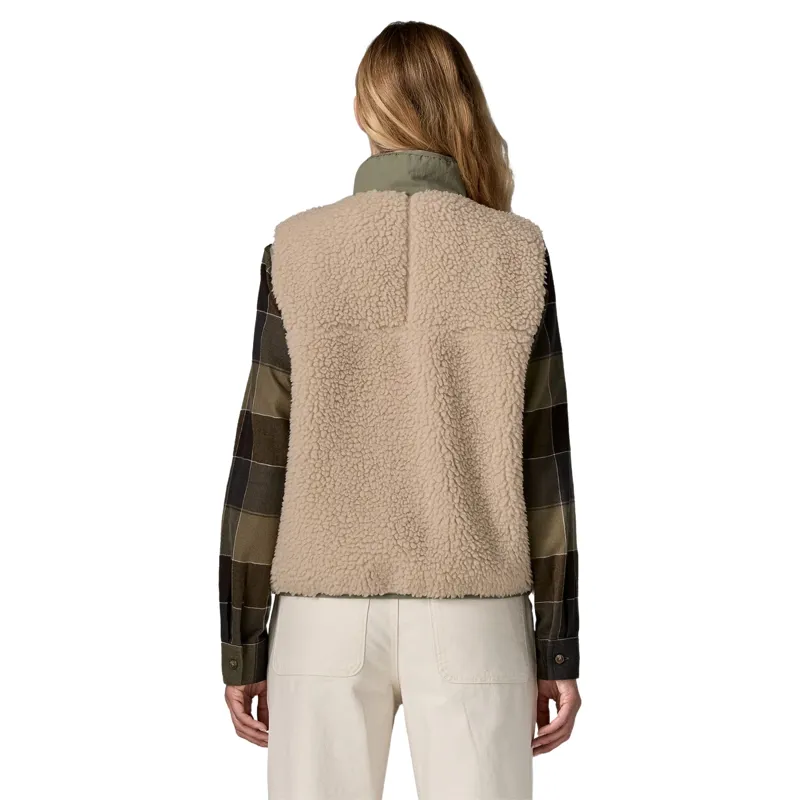 Patagonia Classic Retro-X Women's Fleece Vest in Dark Natural and River Rock Green-3