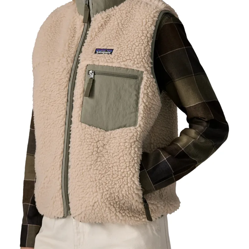 Patagonia Classic Retro-X Women's Fleece Vest in Dark Natural and River Rock Green-1