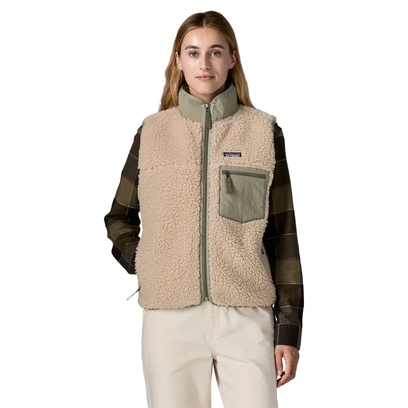 Patagonia Classic Retro-X Women's Fleece Vest in Dark Natural and River Rock Green-2