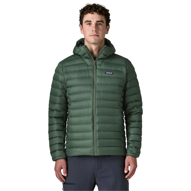 Patagonia Down Sweater Hoody Men's in Treeline Green-2