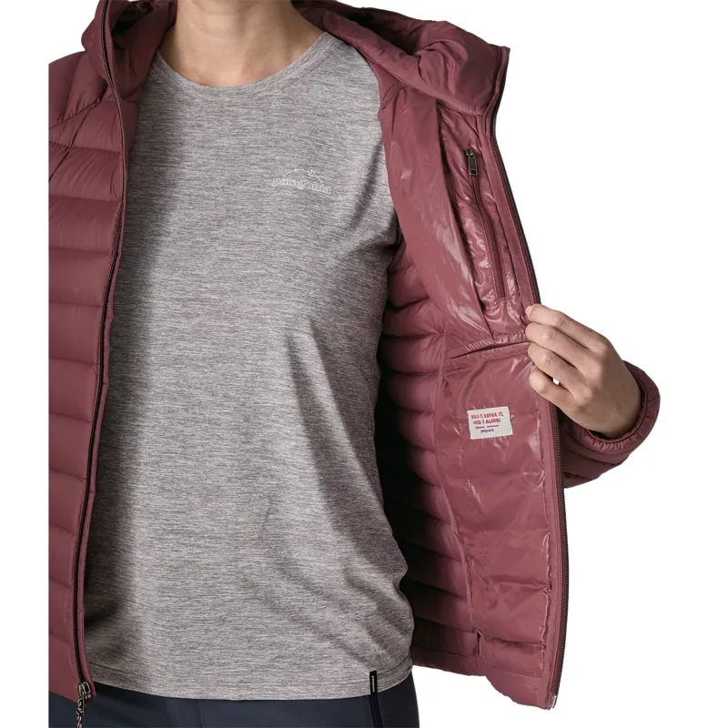 Patagonia Down Sweater Hoody Women's in Dark Ruby-8