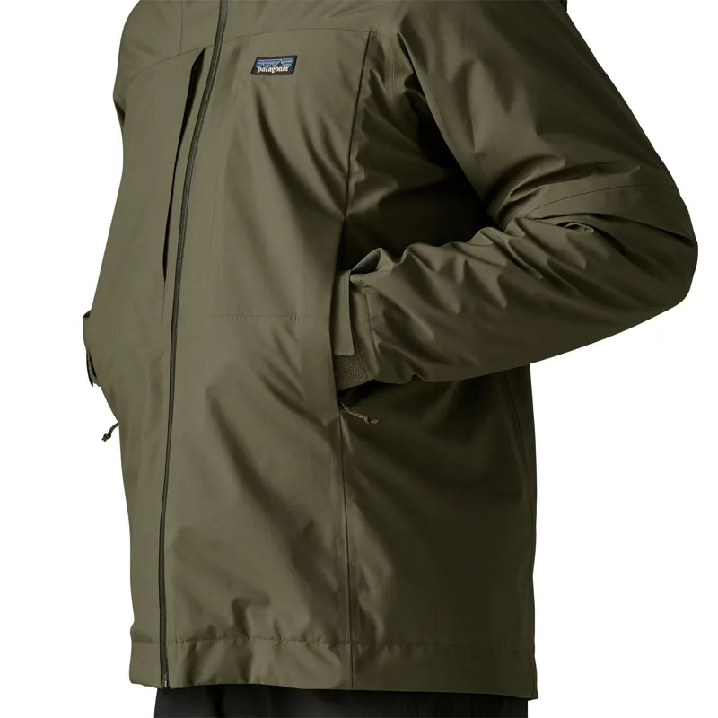 Patagonia Insulated Boulder Fork Men's Rain Jacket in Basin Green-7