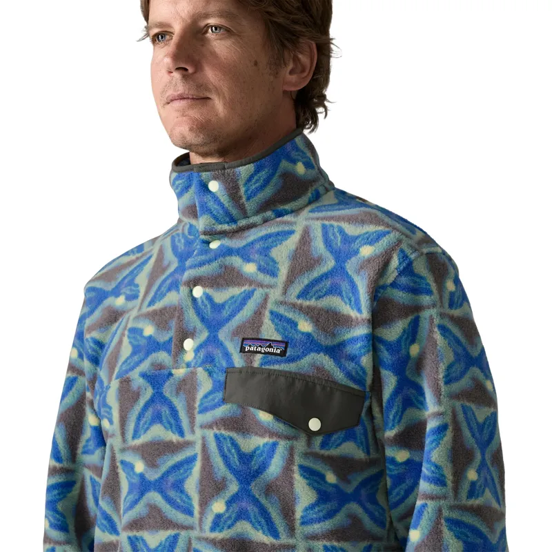 Patagonia Lightweight Synchilla Snap-T Men's Fleece Pullover in Deep Freeze-Forge Grey-4