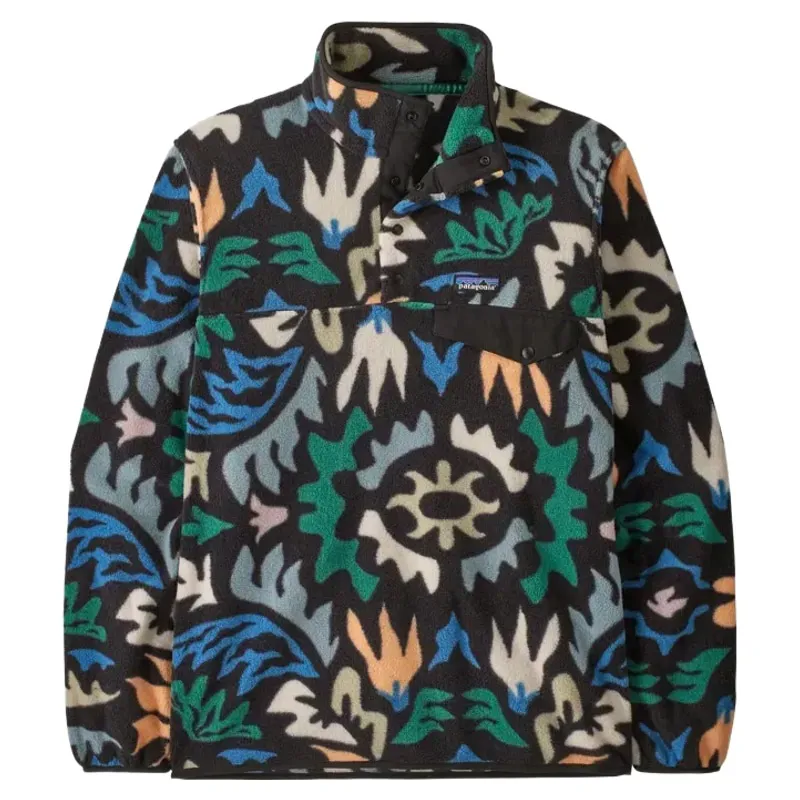 Patagonia Lightweight Synchilla Snap-T Men's Fleece Pullover in Kaleido-Black