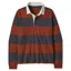 Patagonia Men's Long-Sleeved Rugby Shirt in Wide Stripe-Rusty Red