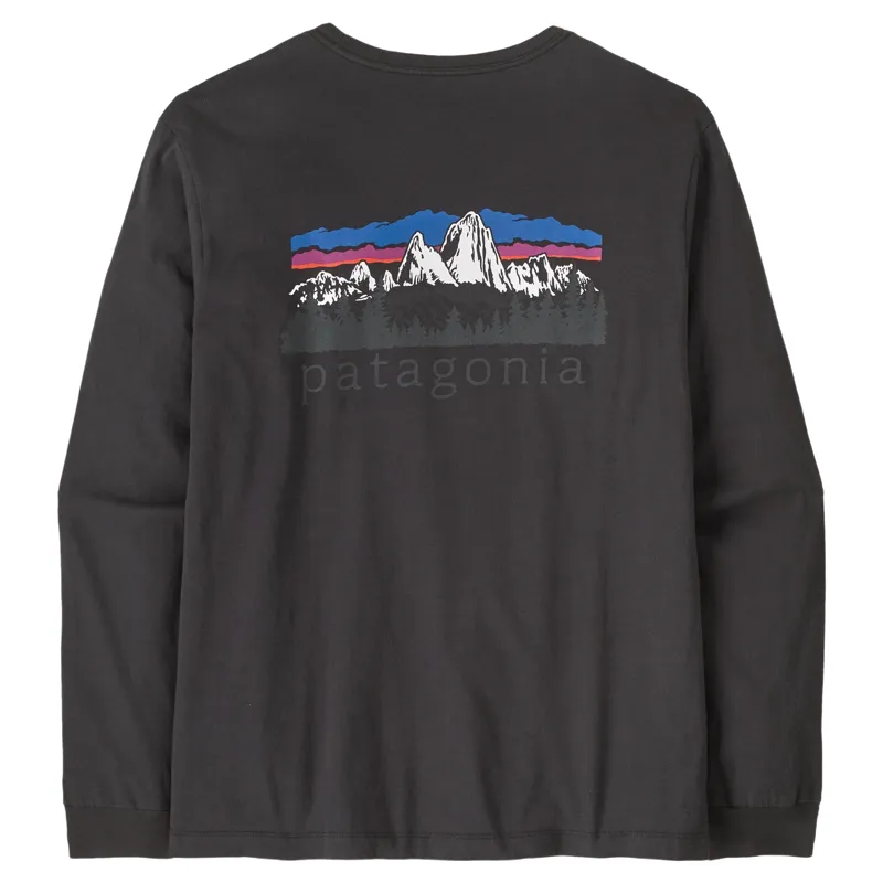 Patagonia Men's Long-Sleeved Fitz Roy Foothills T-Shirt in Ink Black