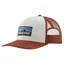 Patagonia P-6 Logo Trucker Hat in White-Rusty Red