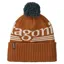 Patagonia Powder Town Beanie in Hut Tripper Logo: Cinnamon Brown