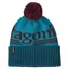 Patagonia Powder Town Beanie in Hut Tripper Logo: Mako Blue
