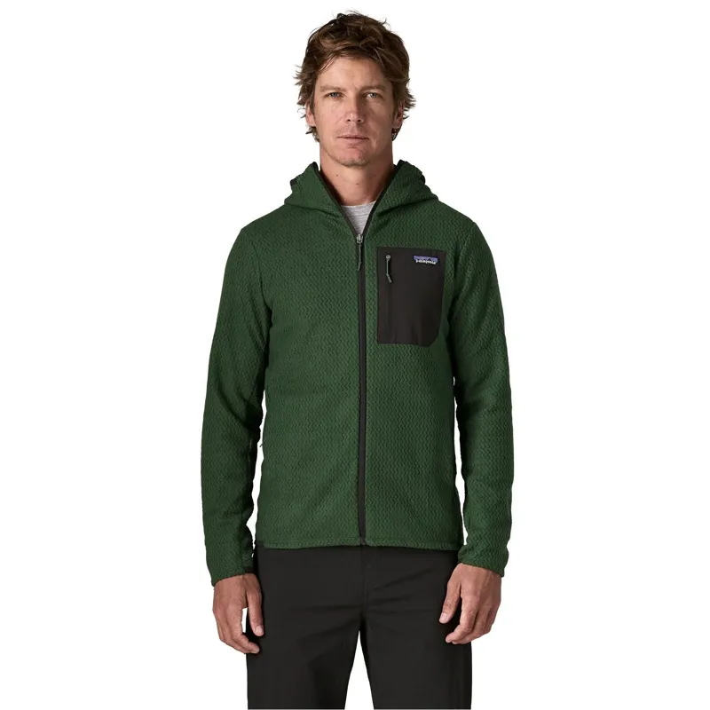 Patagonia R1 Air Men's Full-Zip Fleece Hoody in Treeline Green-1