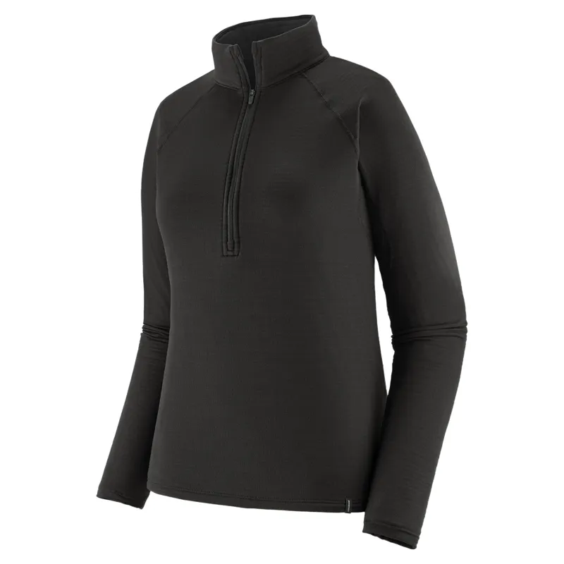 Patagonia Women's Cap Thermal Weight Zip Neck Baselayer in Black
