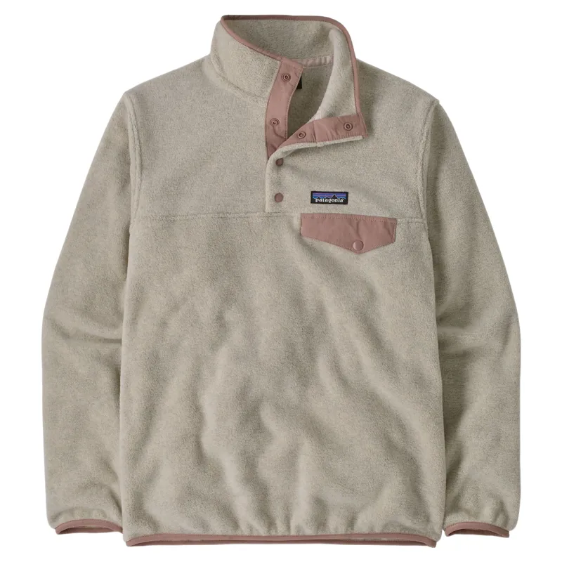 Patagonia Womens Lightweight Synchilla Snap-T Fleece Pullover in Oatmeal Heather-Moonrise Taupe