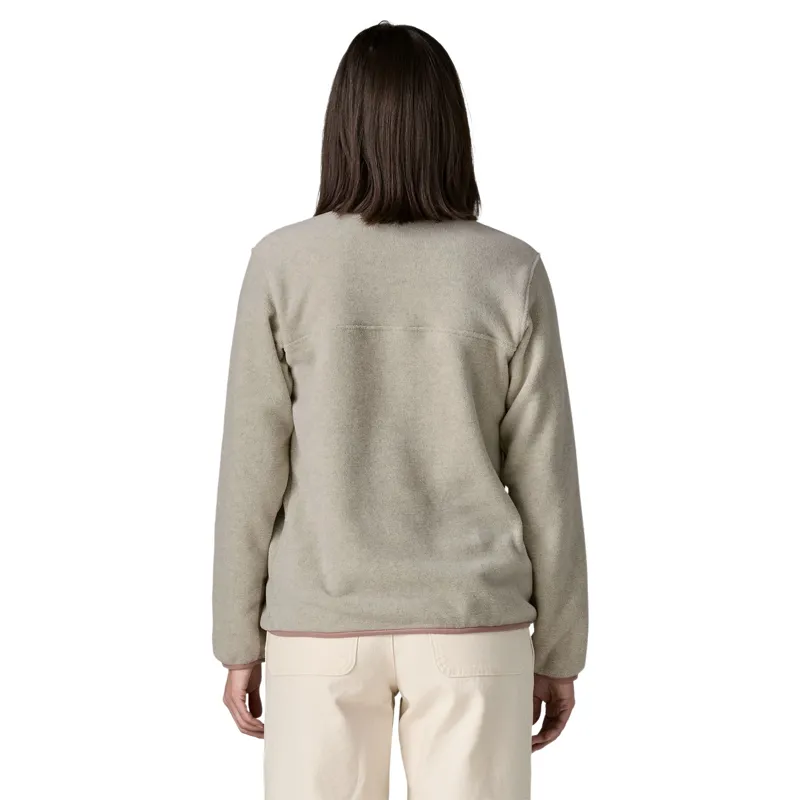 Patagonia Womens Lightweight Synchilla Snap-T Fleece Pullover in Oatmeal Heather-Moonrise Taupe-5