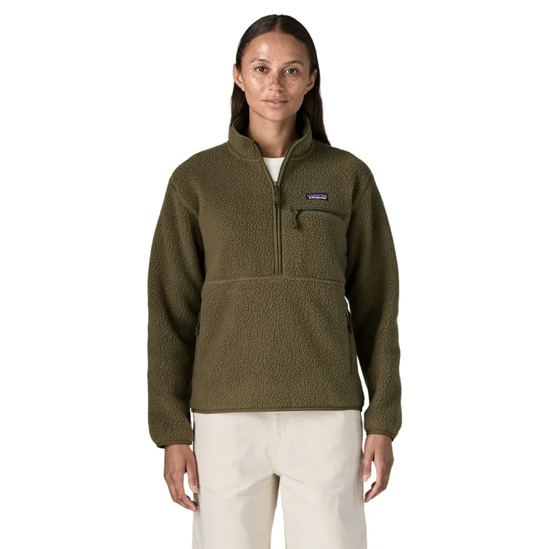 Patagonia Women's Retro Pile Marsupial Fleece Pullover in Basin Green-1