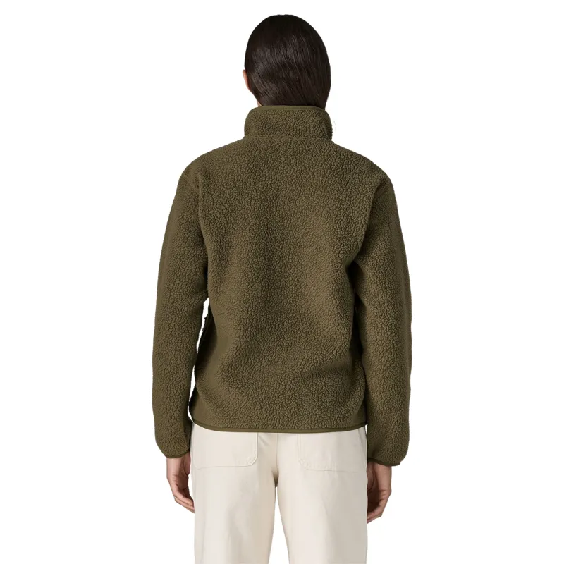 Patagonia Women's Retro Pile Marsupial Fleece Pullover in Basin Green-4