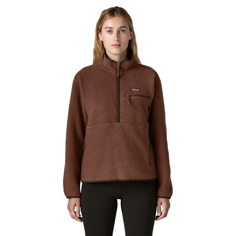 Patagonia Women's Retro Pile Marsupial Fleece Pullover in Berm Brown-1