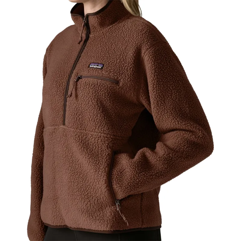 Patagonia Women's Retro Pile Marsupial Fleece Pullover in Berm Brown-2
