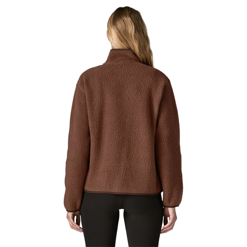 Patagonia Women's Retro Pile Marsupial Fleece Pullover in Berm Brown-3