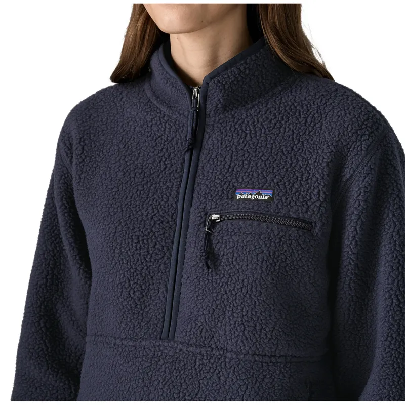 Patagonia Women's Retro Pile Marsupial Fleece Pullover in Sunken Blue-4