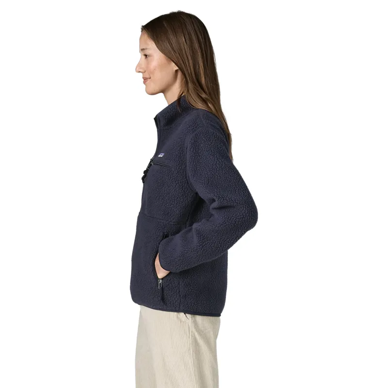Patagonia Women's Retro Pile Marsupial Fleece Pullover in Sunken Blue-3