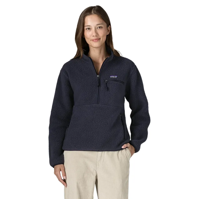 Patagonia Women's Retro Pile Marsupial Fleece Pullover in Sunken Blue-1