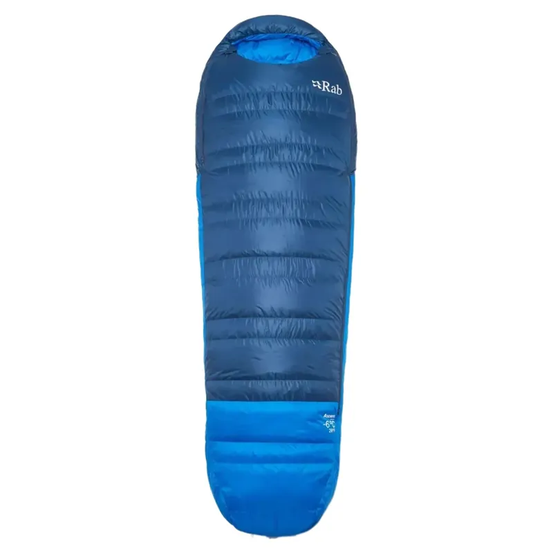Rab Ascent -6c Down Sleeping Bag in Tempest Blue/Maya Blue