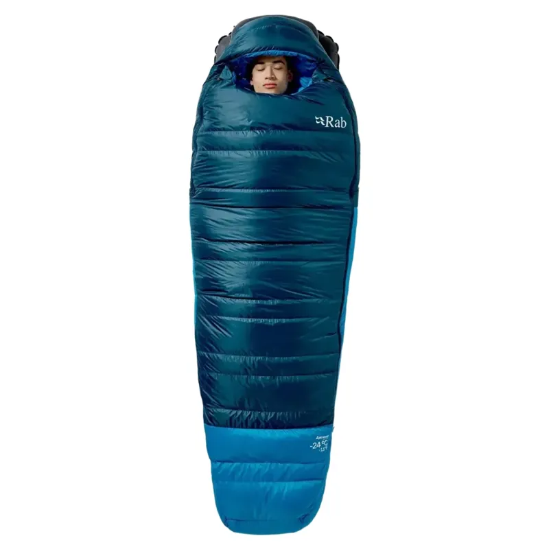 Rab Ascent -6c Down Sleeping Bag in Tempest Blue/Maya Blue-4