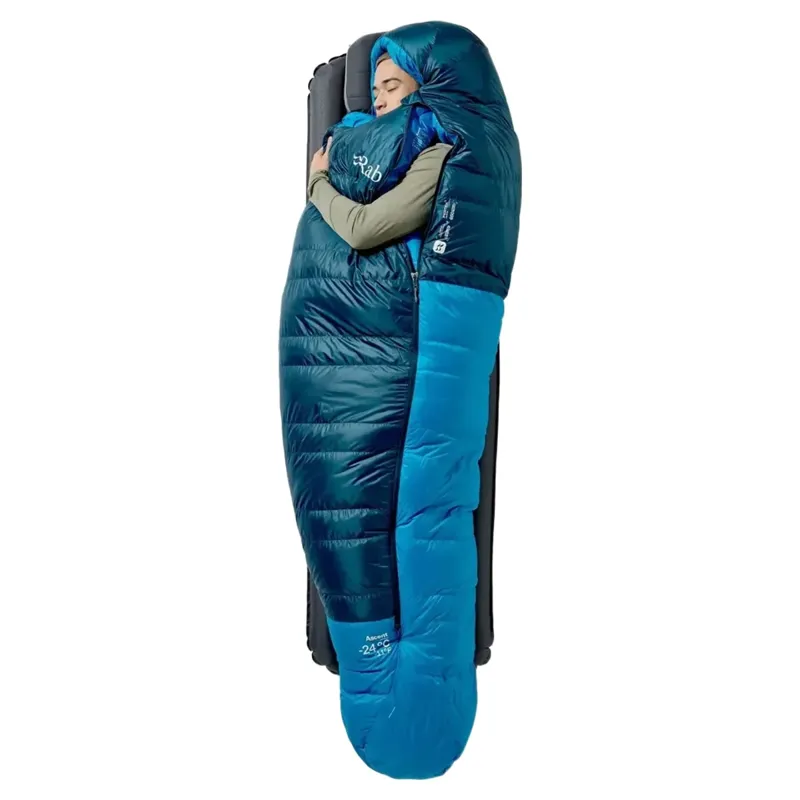 Rab Ascent -6c Down Sleeping Bag in Tempest Blue/Maya Blue-6