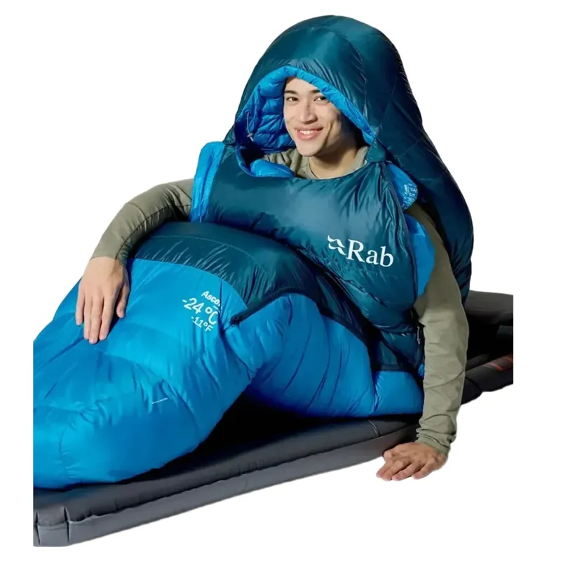 Rab Ascent -6c Down Sleeping Bag in Tempest Blue/Maya Blue-9