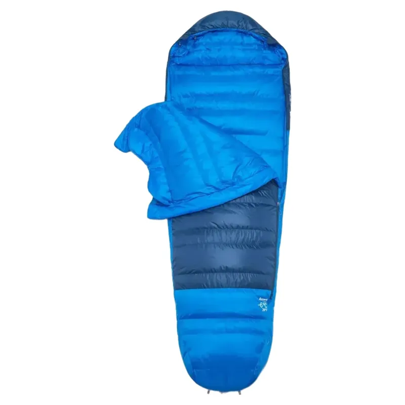 Rab Ascent -6c Down Sleeping Bag in Tempest Blue/Maya Blue-2