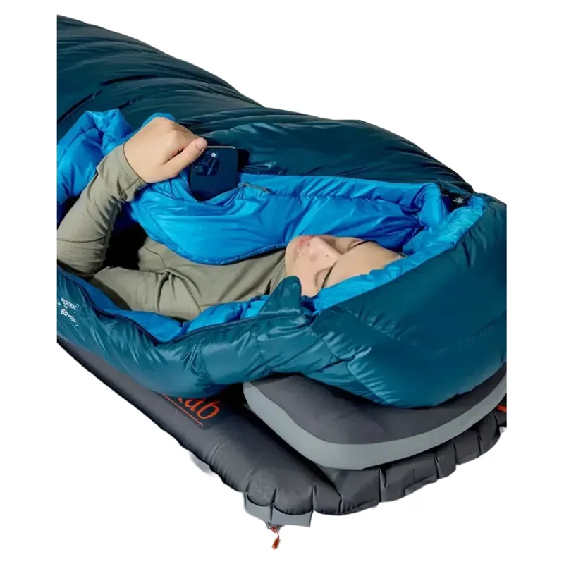 Rab Ascent -6c Down Sleeping Bag in Tempest Blue/Maya Blue-13