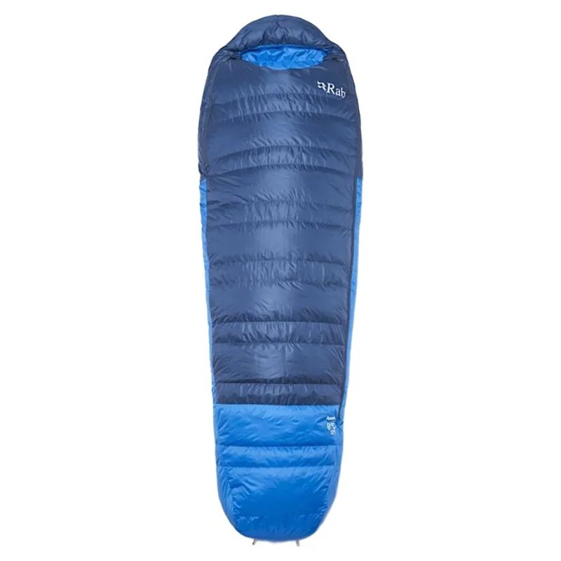 Rab Ascent Down Sleeping Bag 0C Regular in Tempest Blue/Maya Blue