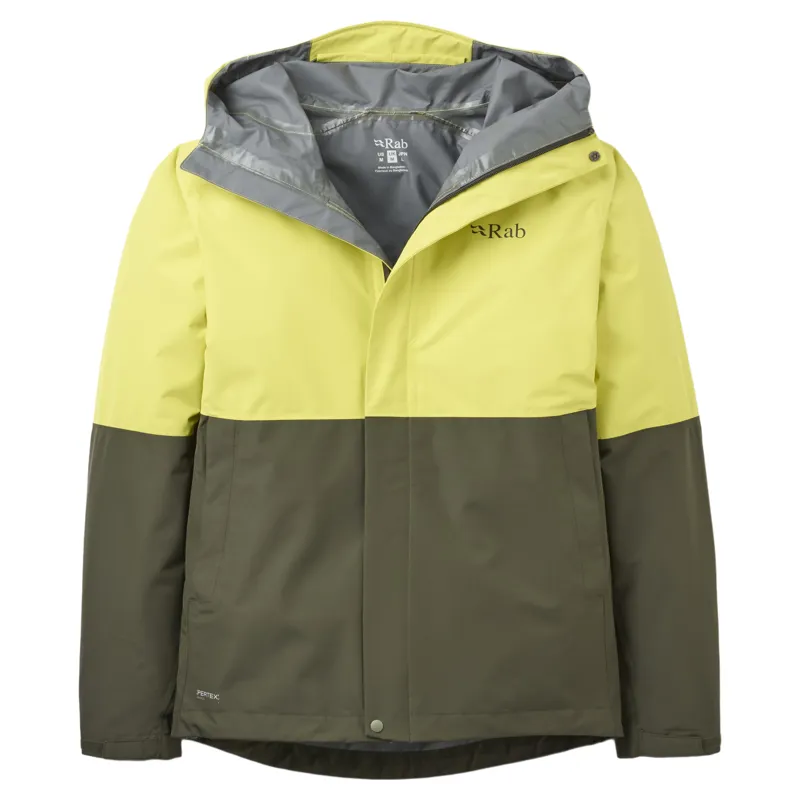 Rab Downpour Men's Waterproof Jacket in Pollen-Army