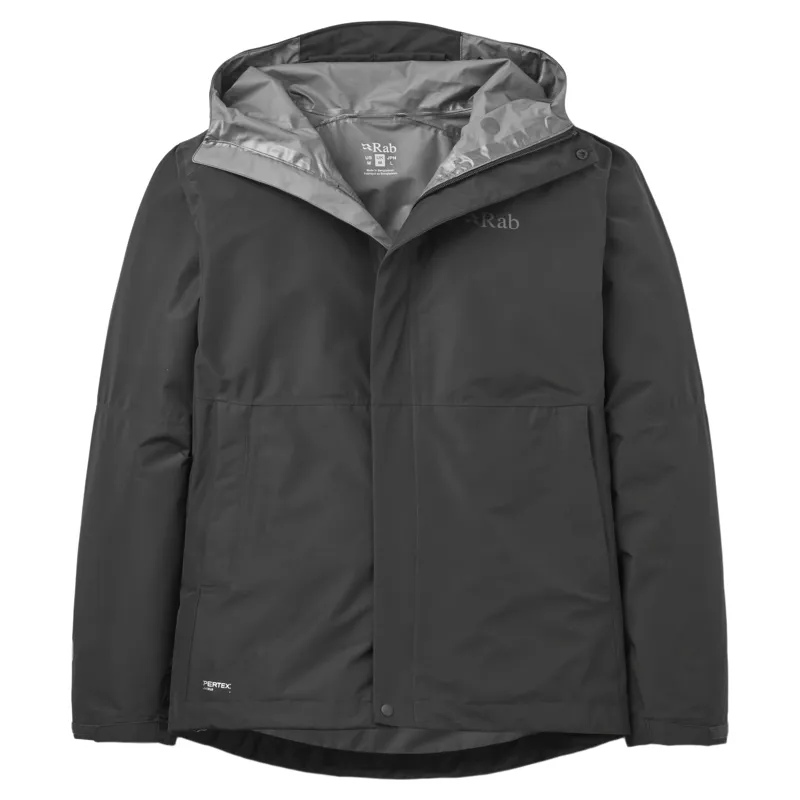 Rab Downpour Men's Waterproof Jacket in Black