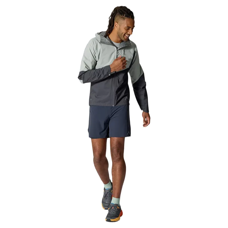 Rab Downpour Trail Light Men's Waterproof Jacket in Light Zinc-Anthracite-2