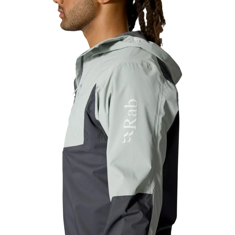 Rab Downpour Trail Light Men's Waterproof Jacket in Light Zinc-Anthracite-4