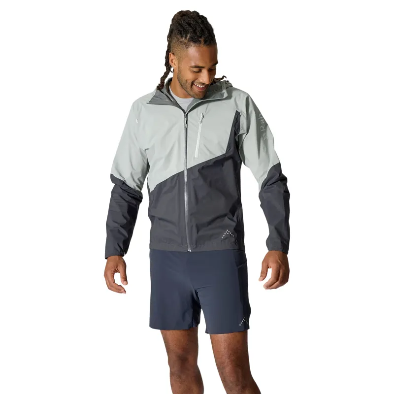 Rab Downpour Trail Light Men's Waterproof Jacket in Light Zinc-Anthracite-1