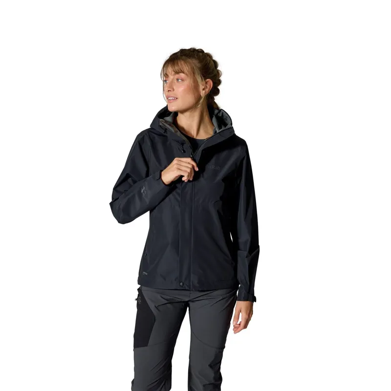Rab Downpour Women's Waterproof Jacket in Dark Fig Green-1