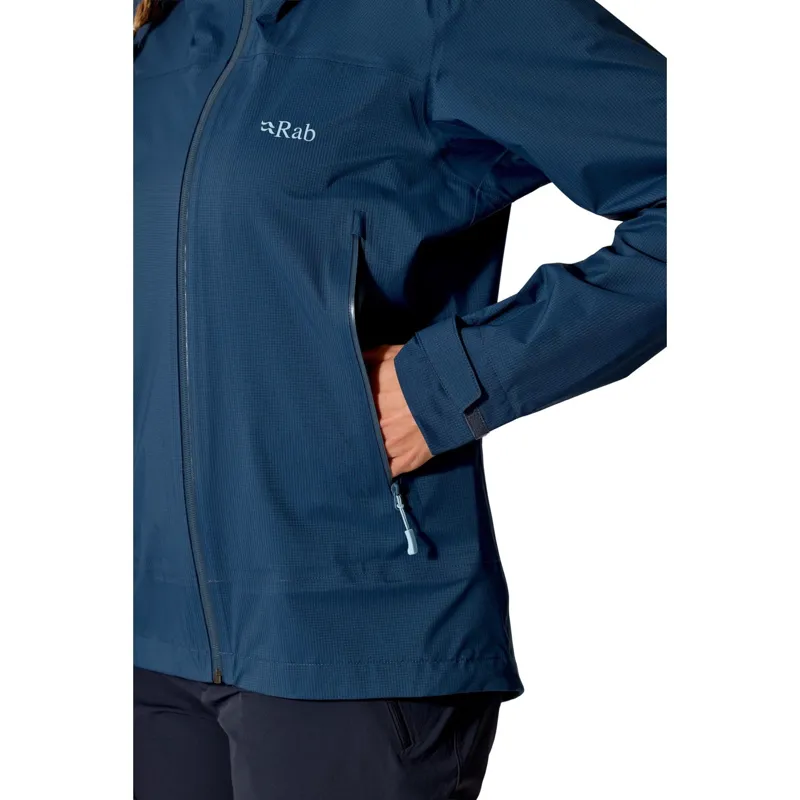 Rab Firewall Light Women's Waterproof Jacket in Dark Fig Green-11
