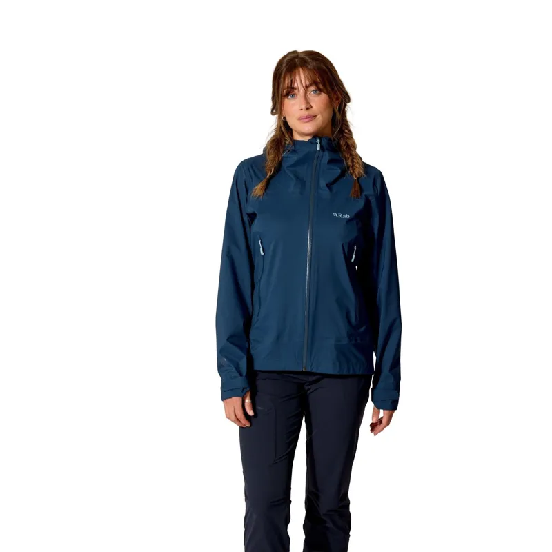 Rab Firewall Light Women's Waterproof Jacket in Tempest Blue-2