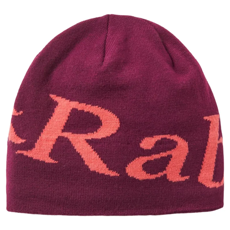 Rab Logo Beanie in Mulberry/Hibiscus