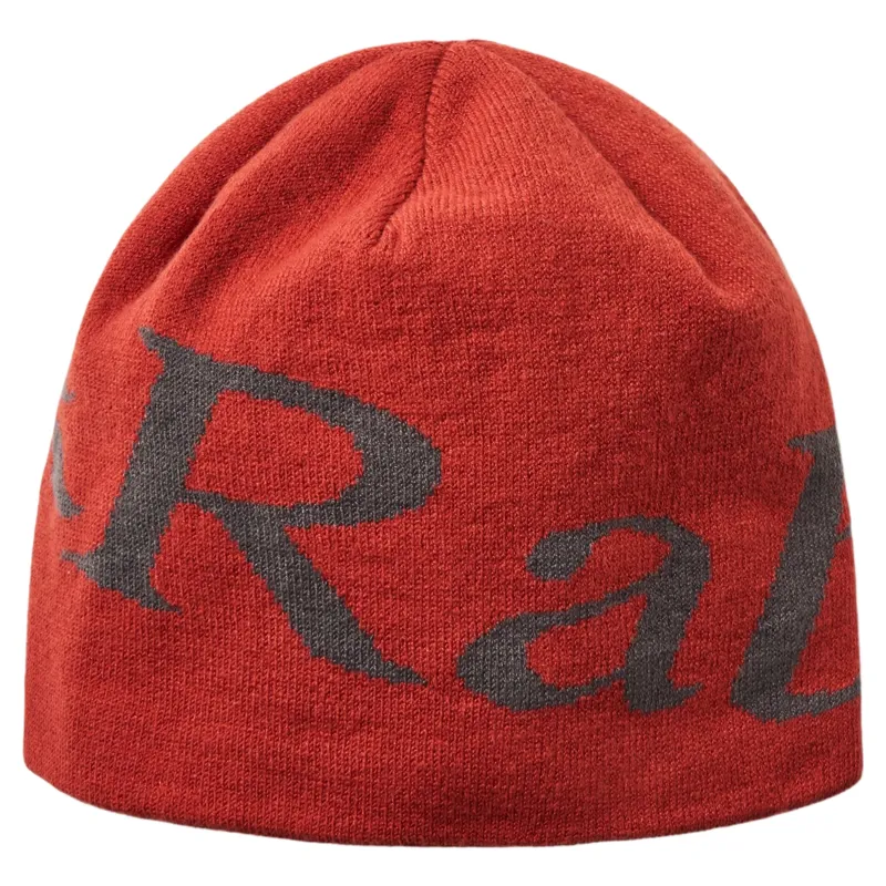 Rab Logo Beanie in Tuscan Red/Graphene