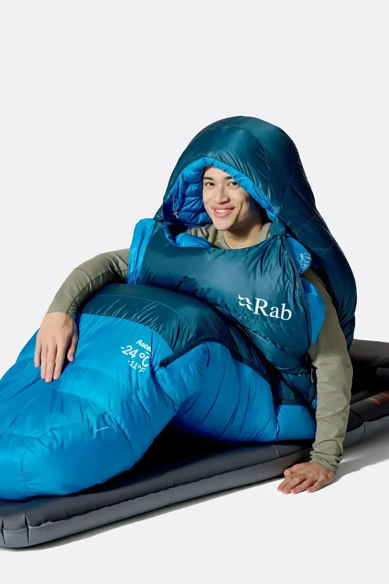 Rab Ascent Down Sleeping Bag 0C Regular in Tempest Blue/Maya Blue-6