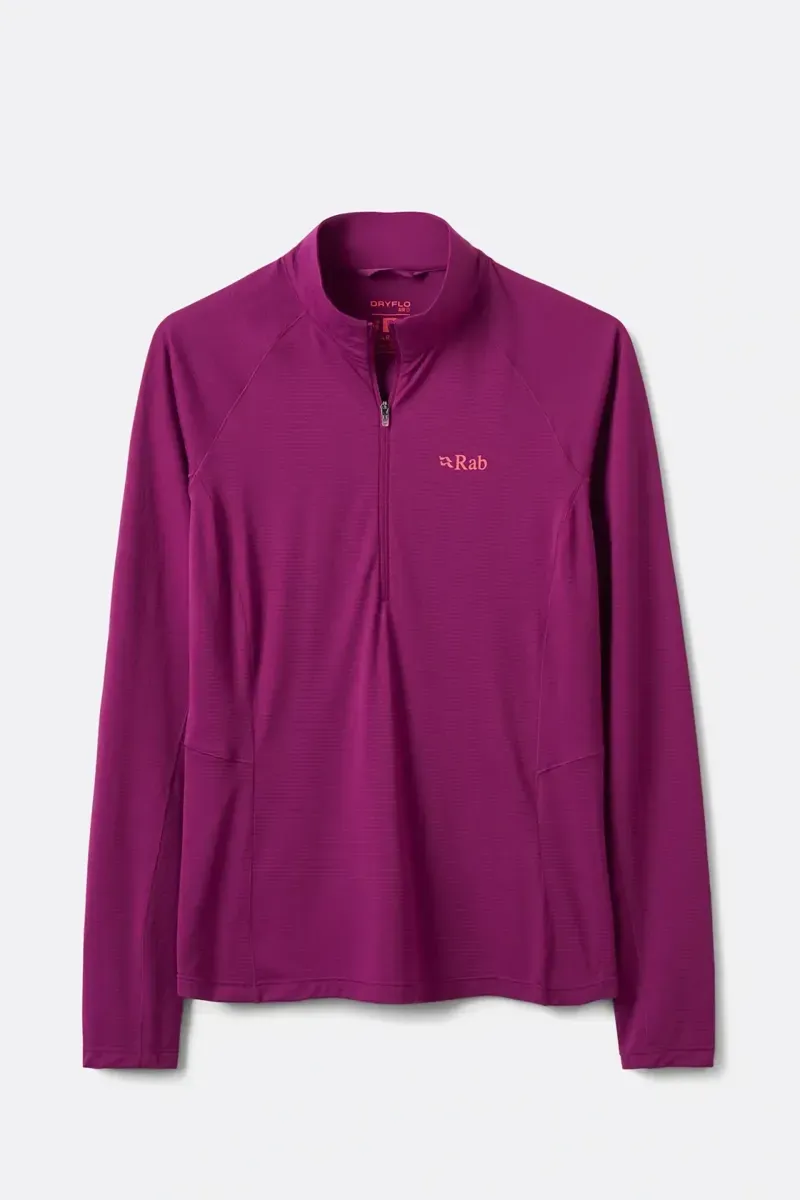 Rab Women's Sonic Long Sleeve Zip in Plum