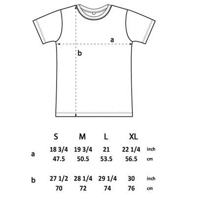 slim fit t shirt size chart