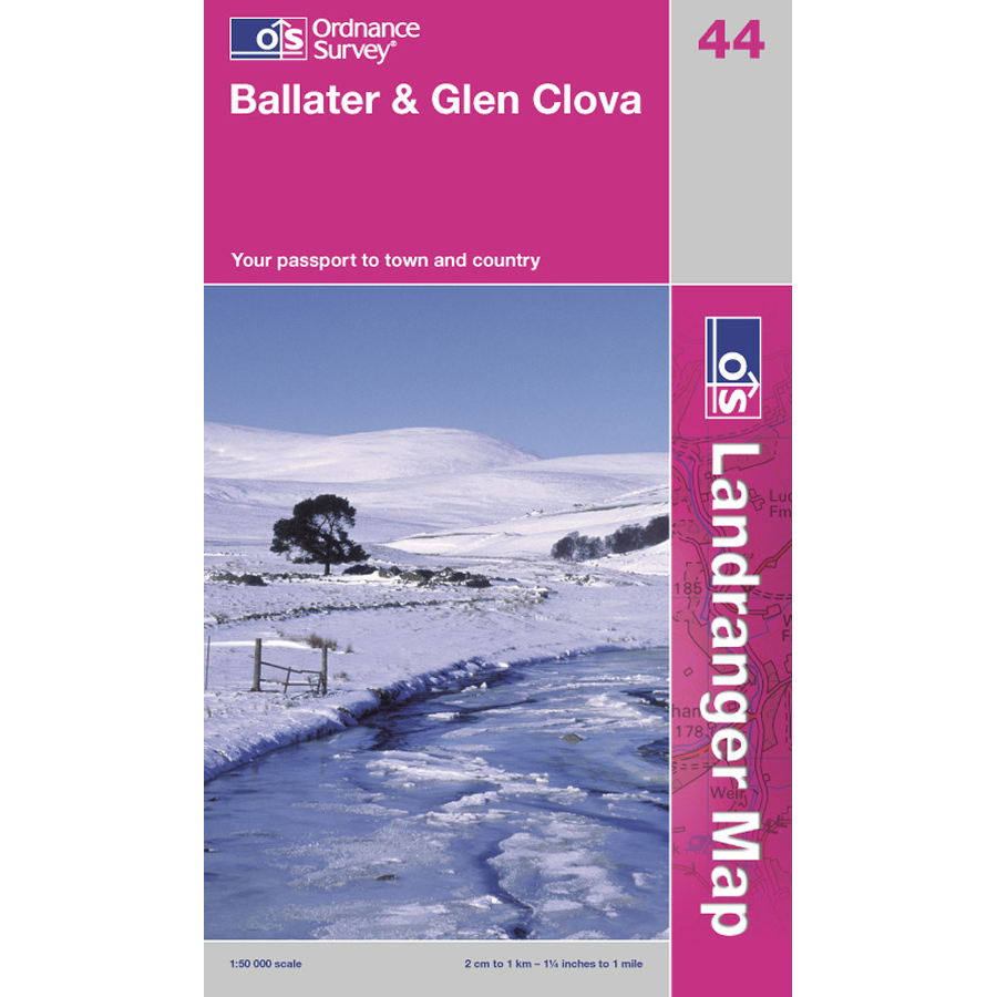 Ordnance Survey Landranger Map 44 1 50 000 Ballater Glen Clova Countryside Ski Climb