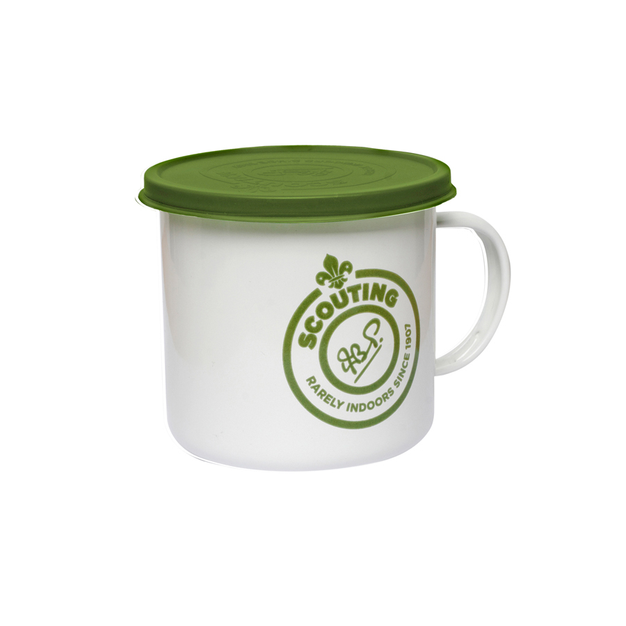 Scouting Enamel Mug with Lid Countryside Ski & Climb