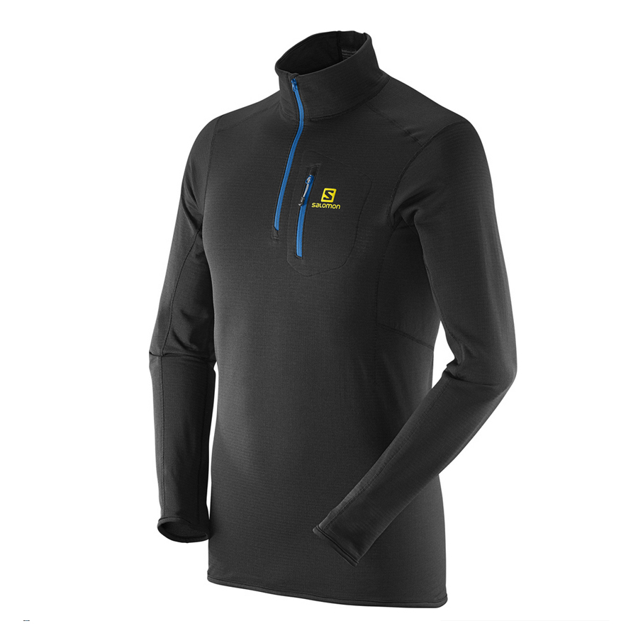 Salomon Men's SLab XAlp Half Zip Midlayer Black Countryside Ski
