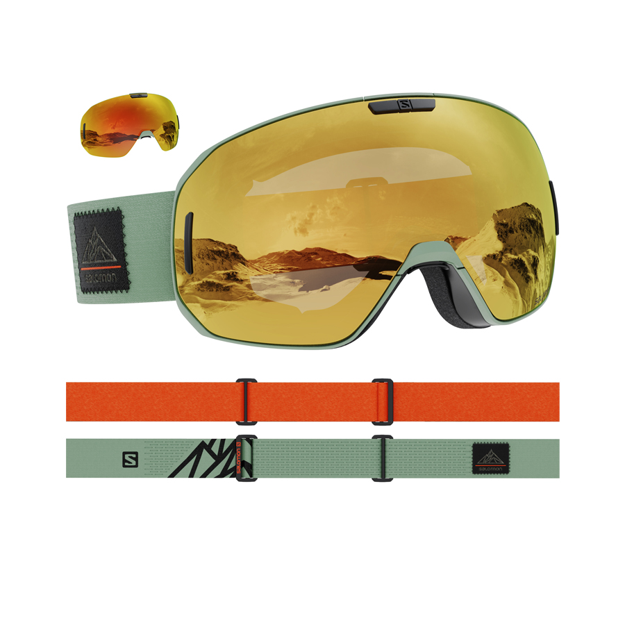 Rund Engager Sanders Salomon - S Max Ski Goggles (and Extra Lens) - Olive Green-Solar Bronze |  Countryside Ski & Climb